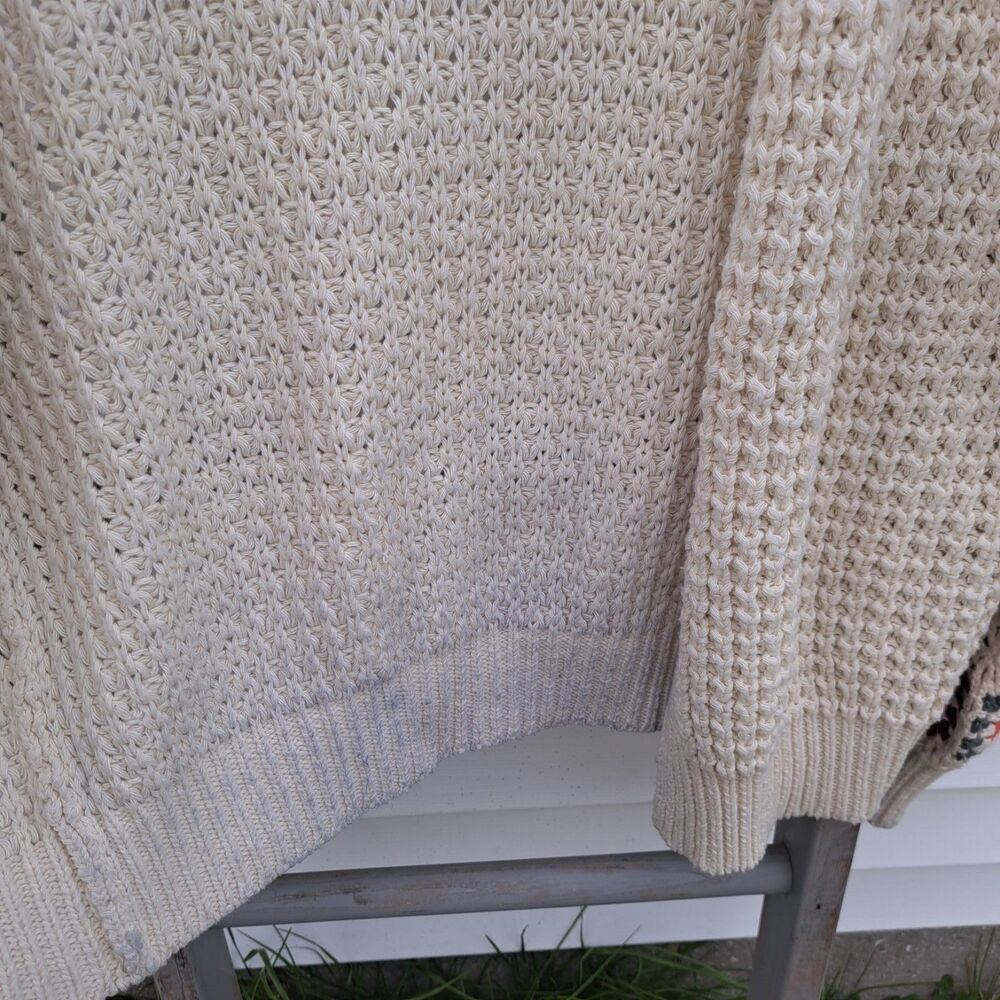Dreamers by Debut Cream Crochet Granny Square Sleeve Cardigan Sweater M/Large - Picture 10 of 10